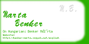 marta benker business card